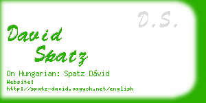 david spatz business card